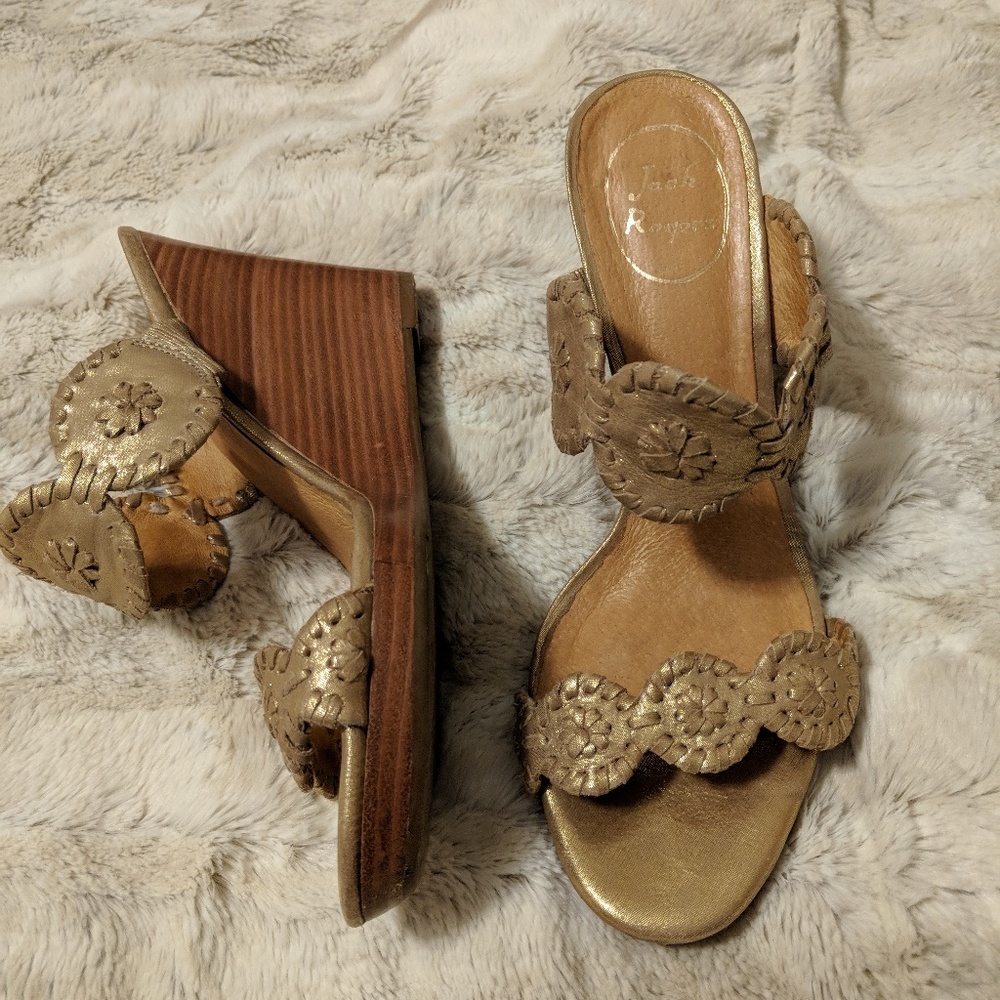Jack Rogers Gold Luccia wedge